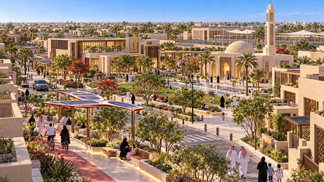 تصور معماري · واحة النرجس للمحركات
